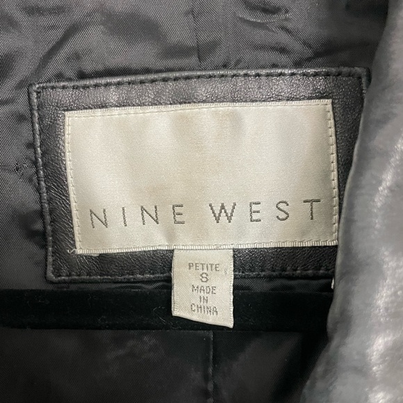 Nine West Black 100% Leather Jacket Women’s Size S - Picture 5 of 9